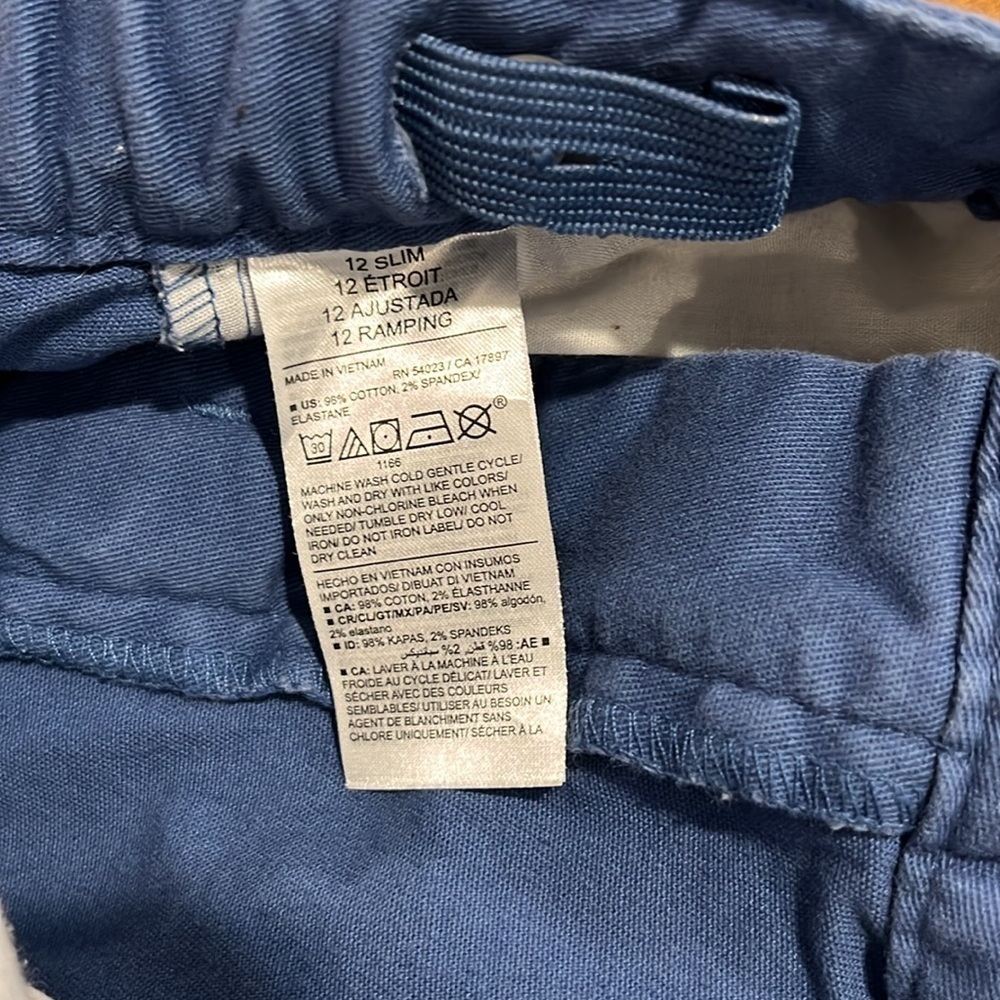 OLD NAVY Boys 12 Slim Built In Flex Flat Front Shorts Blue Adjustable Waist - Picture 6 of 6
